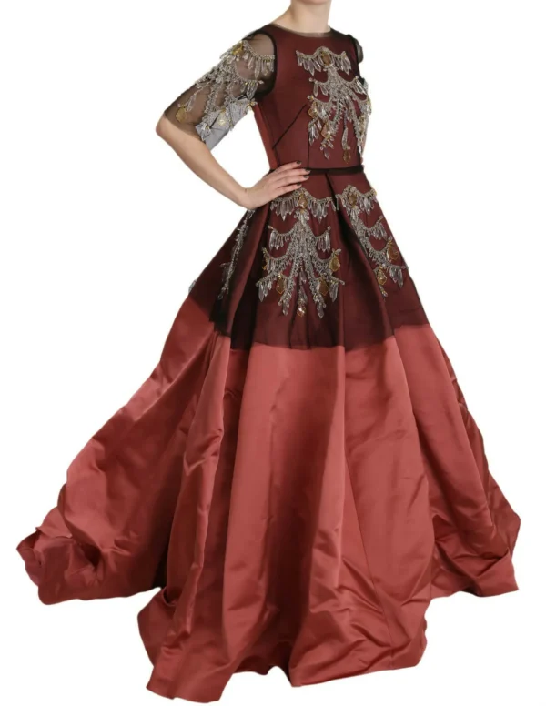 Dolce & Gabbana Women's Elegant Crystal Embellished Silk Gown