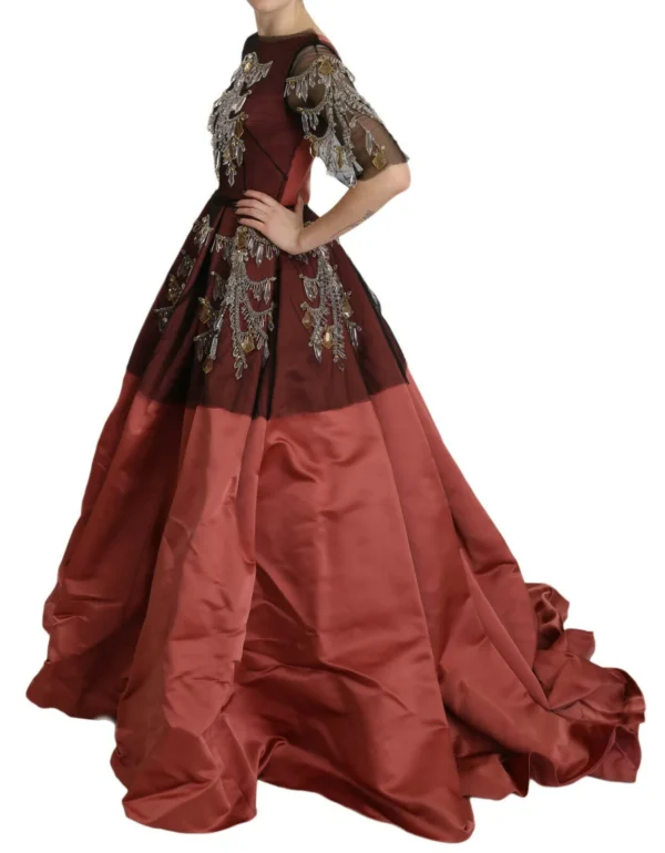 Dolce & Gabbana Women's Elegant Crystal Embellished Silk Gown