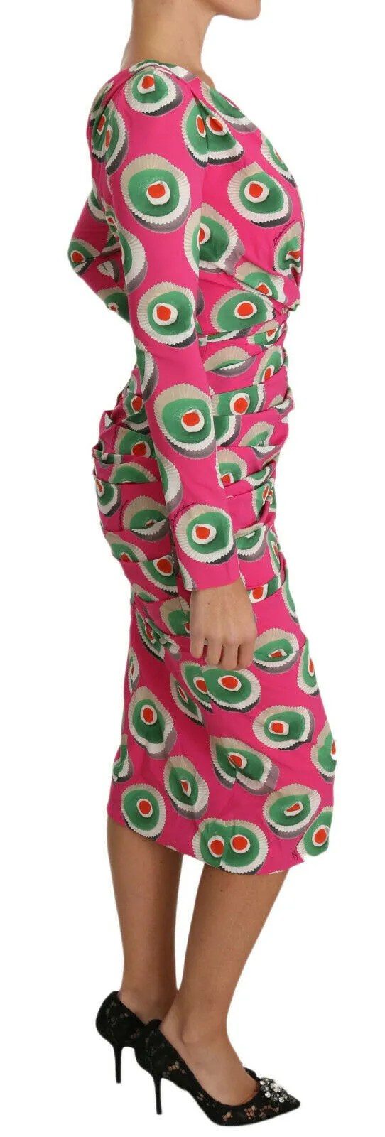 Dolce & Gabbana Women's Elegant Pink Silk Sheath Bodycon Dress