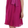 Dolce & Gabbana Women's Elegant Fuchsia Pink Silk Bow Front Dress