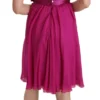Dolce & Gabbana Women's Elegant Fuchsia Pink Silk Bow Front Dress