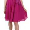 Dolce & Gabbana Women's Elegant Fuchsia Pink Silk Bow Front Dress
