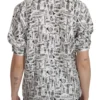 Dolce & Gabbana Women's Musical Instrument Print Silk Collared Top
