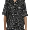 Dolce & Gabbana Women's Musical Instrument Silk Collared Top