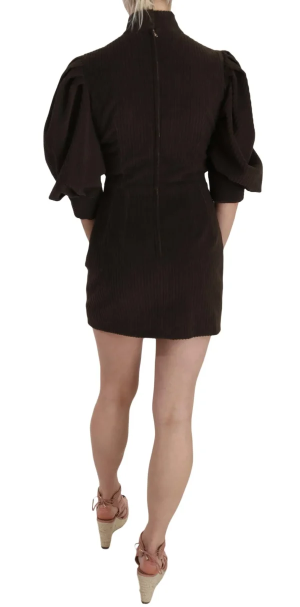 Dolce & Gabbana Women's Chic Brown Corduroy Bodycon Mini Dress