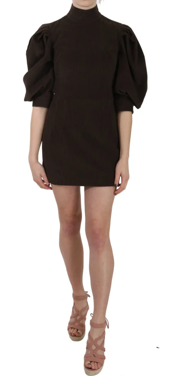 Dolce & Gabbana Women's Chic Brown Corduroy Bodycon Mini Dress