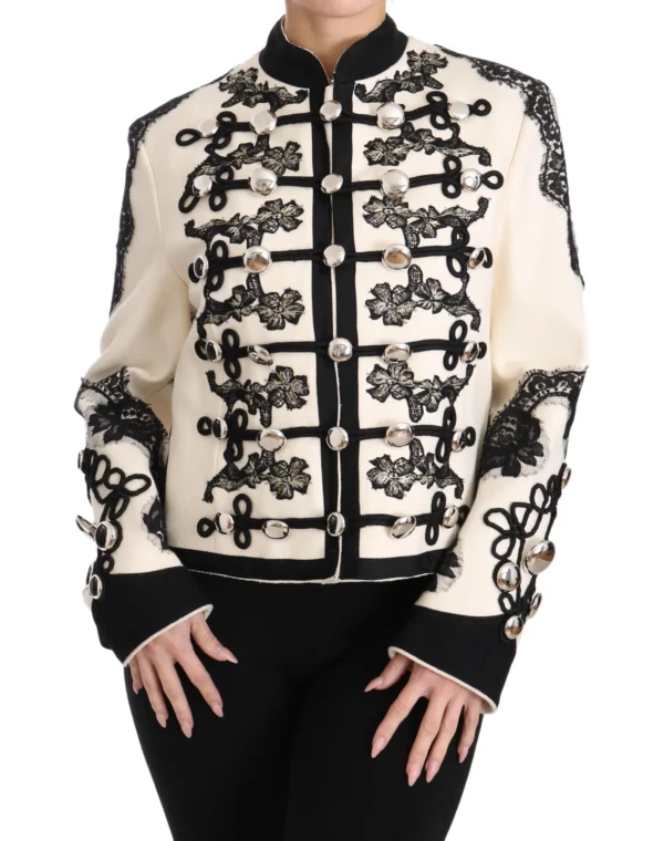 Dolce & Gabbana Women's Elegant Off-White Baroque Jacket