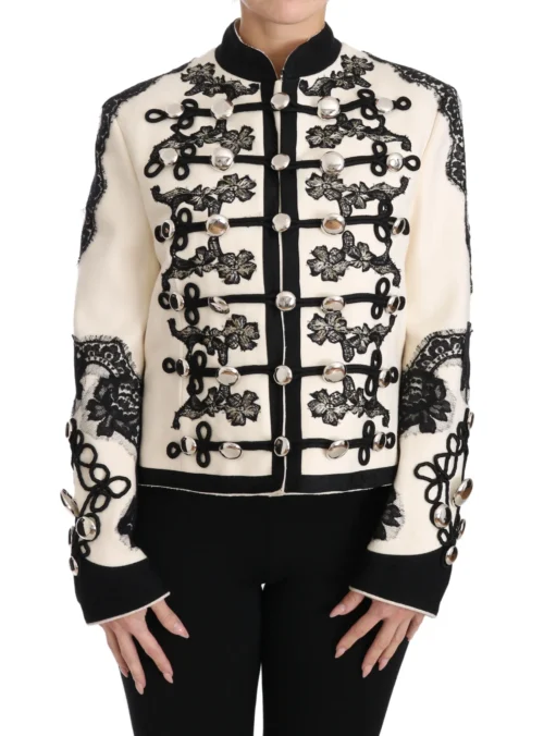 Dolce & Gabbana Women's Elegant Off-White Baroque Jacket