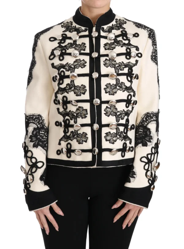 Dolce & Gabbana Women's Elegant Off-White Baroque Jacket