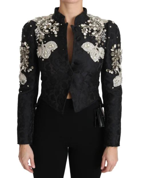 Dolce & Gabbana Women's Elegant Black Silver Baroque Jacket