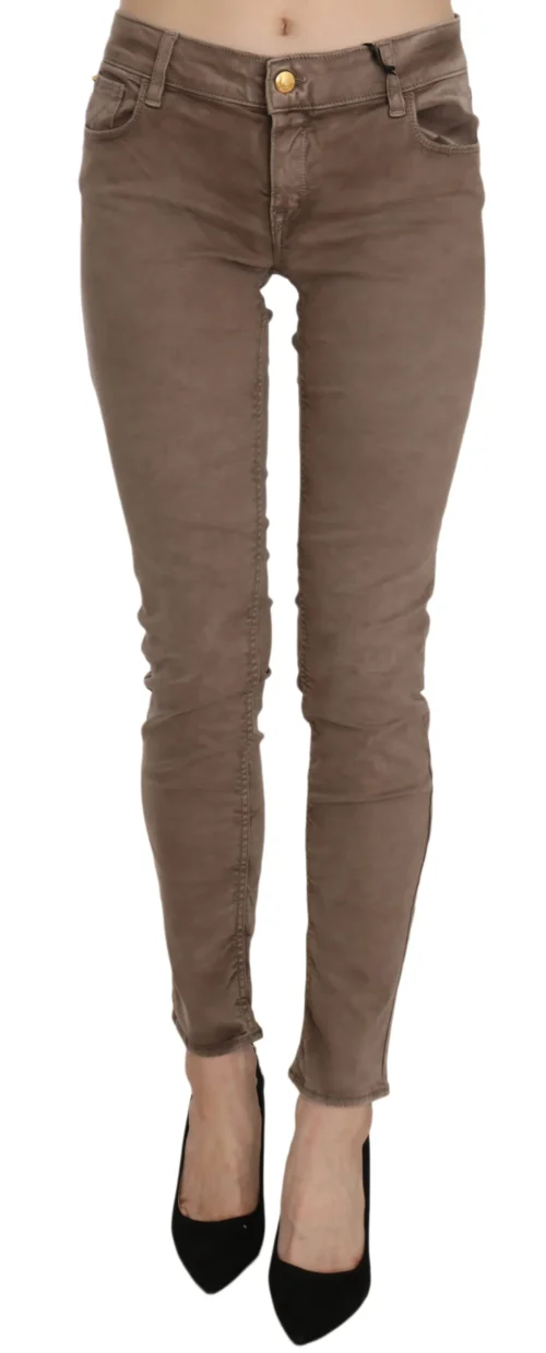CYCLE Women's Chic Brown Slim Fit Skinny Jeans