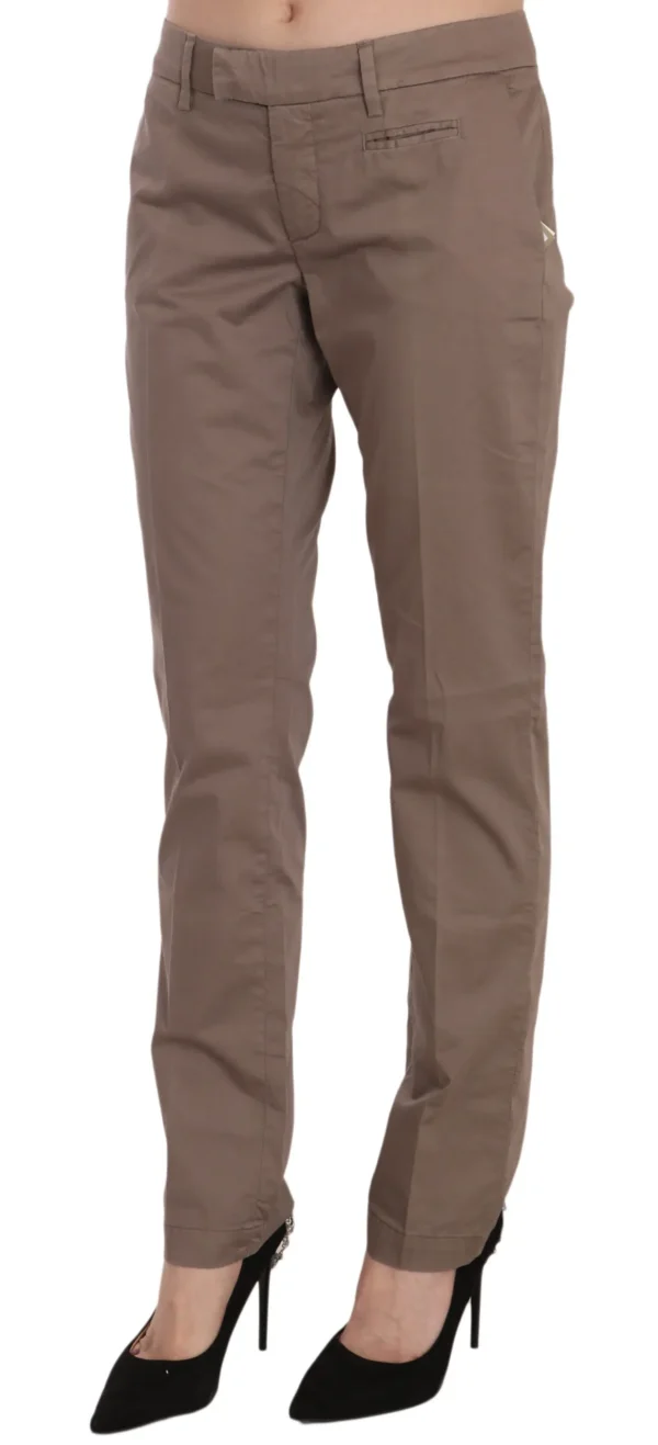 Dondup Women's Chic Brown Straight Cut Trousers