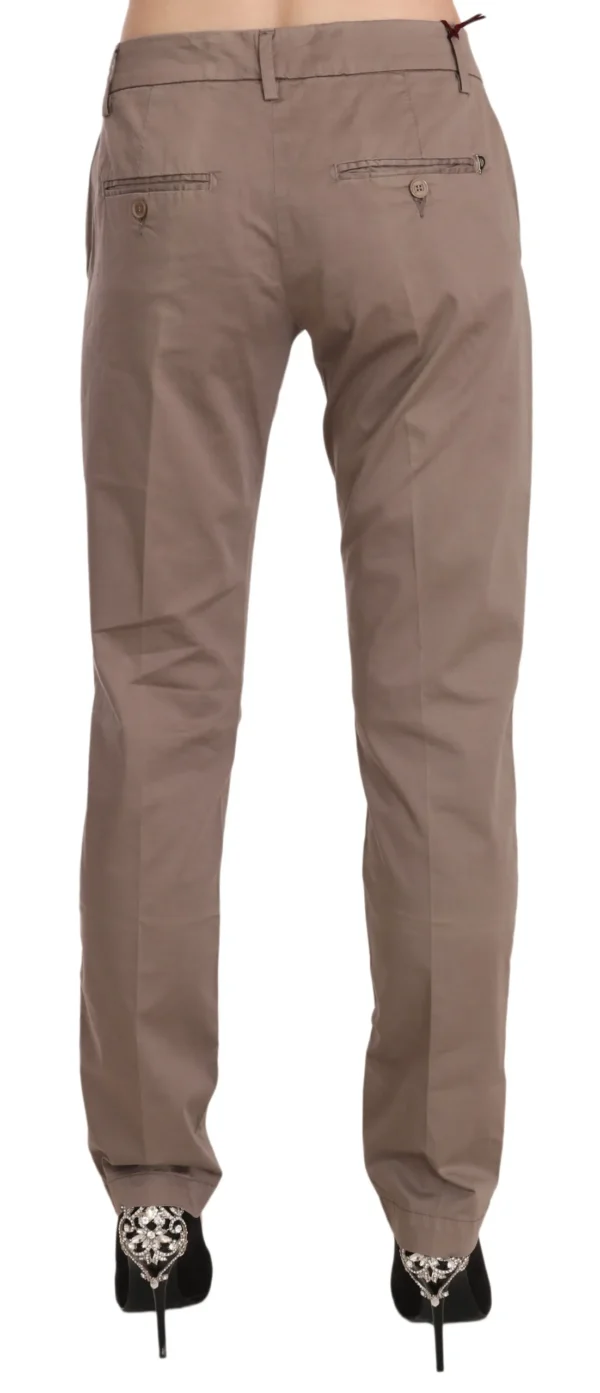 Dondup Women's Chic Brown Straight Cut Trousers