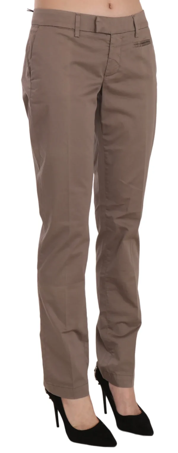 Dondup Women's Chic Brown Straight Cut Trousers