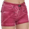 PLEIN SUD Women's Chic Pink Washed Denim Shorts