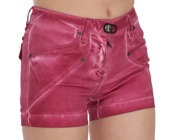 PLEIN SUD Women's Chic Pink Washed Denim Shorts