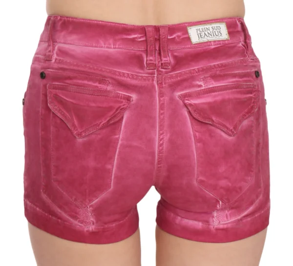 PLEIN SUD Women's Chic Pink Washed Denim Shorts
