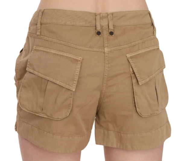 PLEIN SUD Women's Chic Brown Mid Waist Mini Shorts