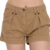 PLEIN SUD Women's Chic Brown Mid Waist Mini Shorts
