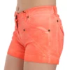 PLEIN SUD Women's Chic Orange Mid Waist Mini Shorts
