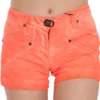 PLEIN SUD Women's Chic Orange Mid Waist Mini Shorts
