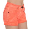 PLEIN SUD Women's Chic Orange Mid Waist Mini Shorts