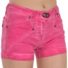 PLEIN SUD Women's Chic Pink Mid Waist Mini Shorts