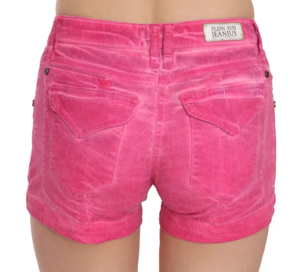 PLEIN SUD Women's Chic Pink Mid Waist Mini Shorts