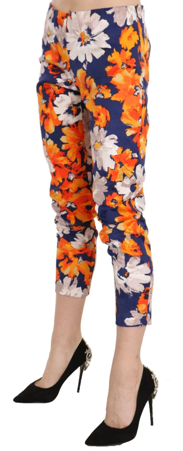 LANACAPRINA Women's Floral Print Skinny Mid-Waist Pants