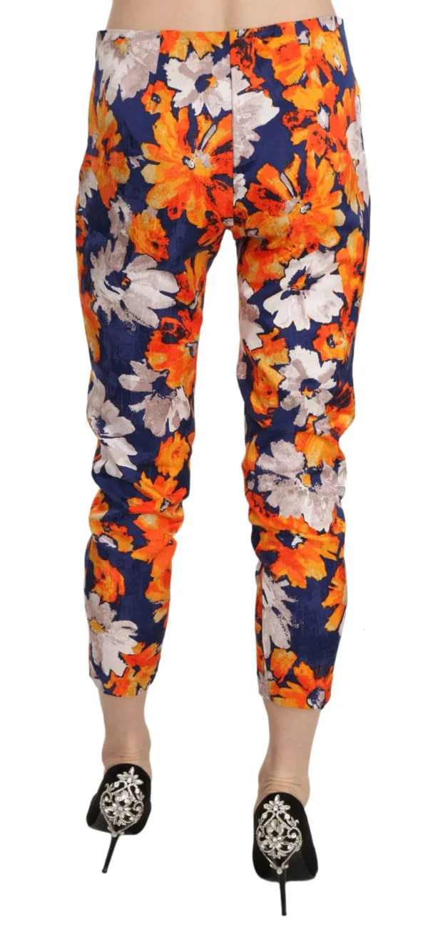 LANACAPRINA Women's Floral Print Skinny Mid-Waist Pants