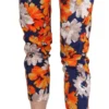LANACAPRINA Women's Floral Print Skinny Mid-Waist Pants