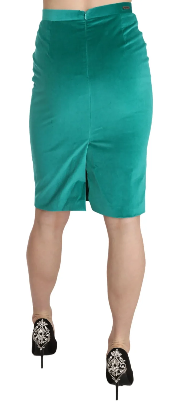 GF Ferre Women's Chic Forest Green Pencil Skirt