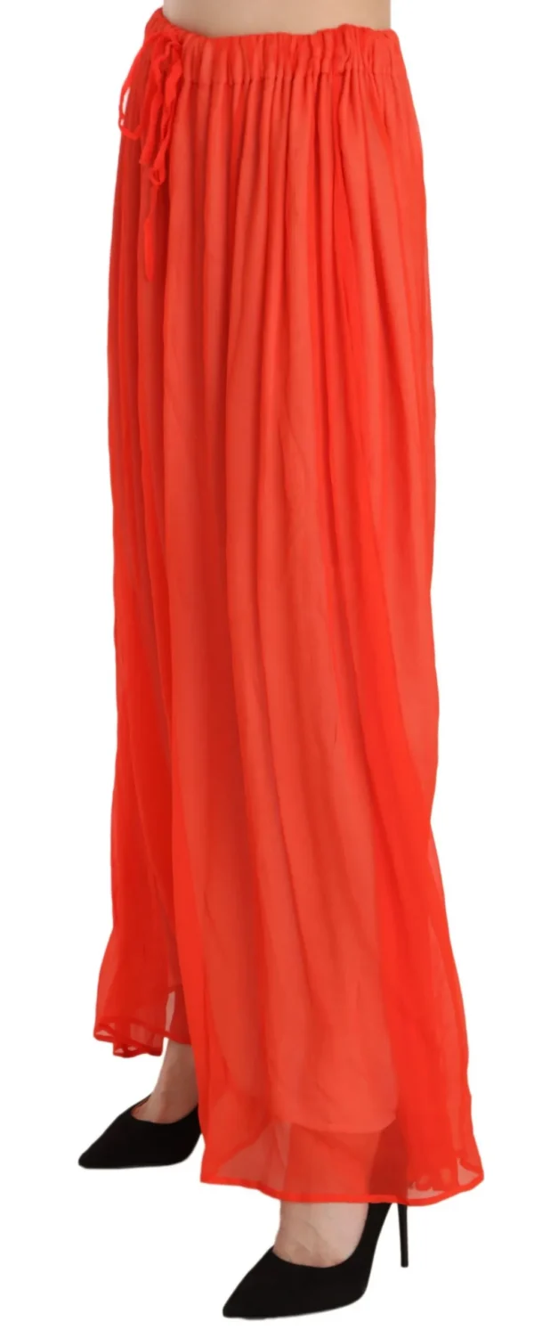 Jucca Women's Elegant Orange Pleated Maxi Skirt