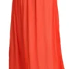 Jucca Women's Elegant Orange Pleated Maxi Skirt