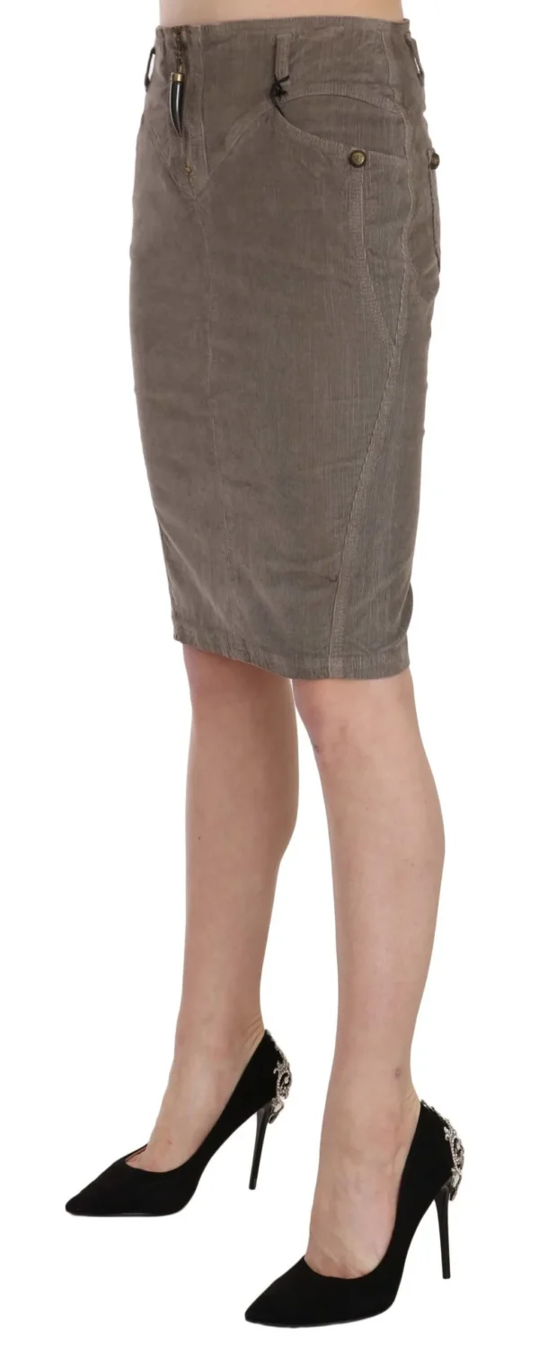 Just Cavalli Women's Chic Gray Pencil Skirt with Logo Details