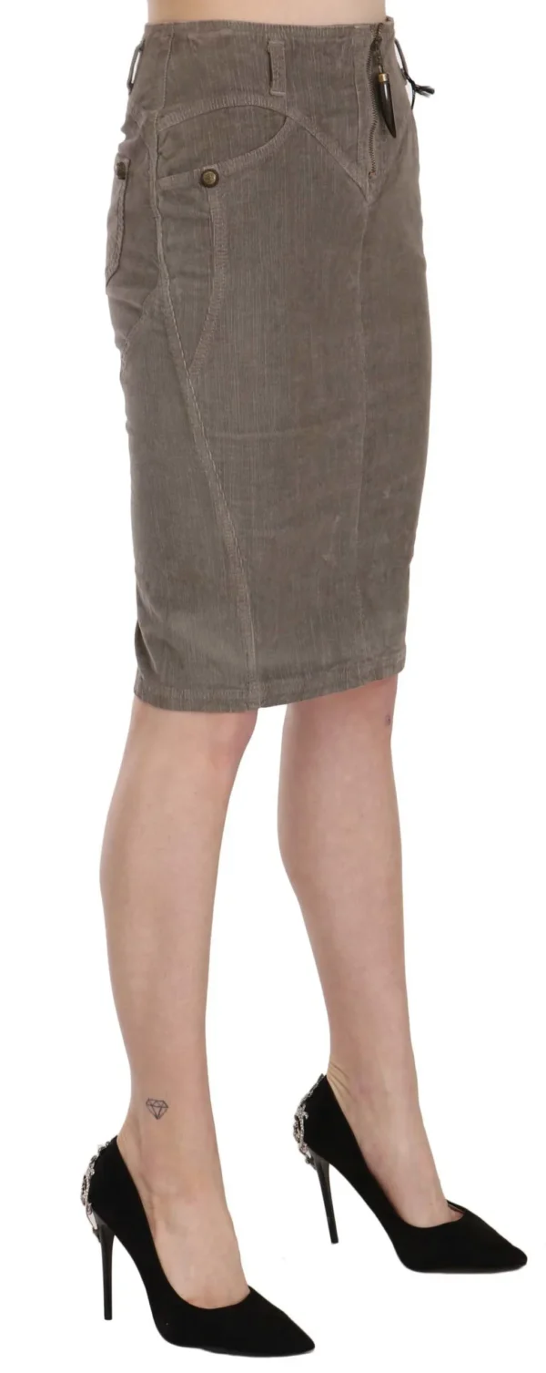 Just Cavalli Women's Chic Gray Pencil Skirt with Logo Details