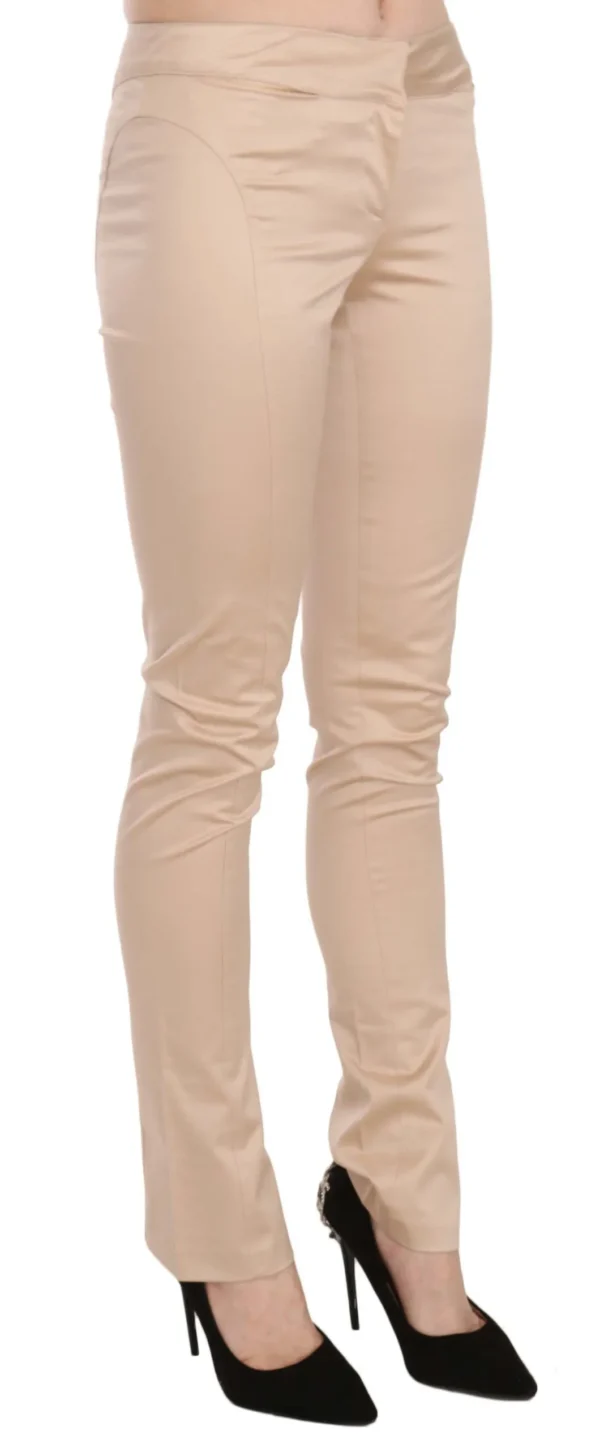 Just Cavalli Women's Elegant Cream Low Waist Skinny Trousers