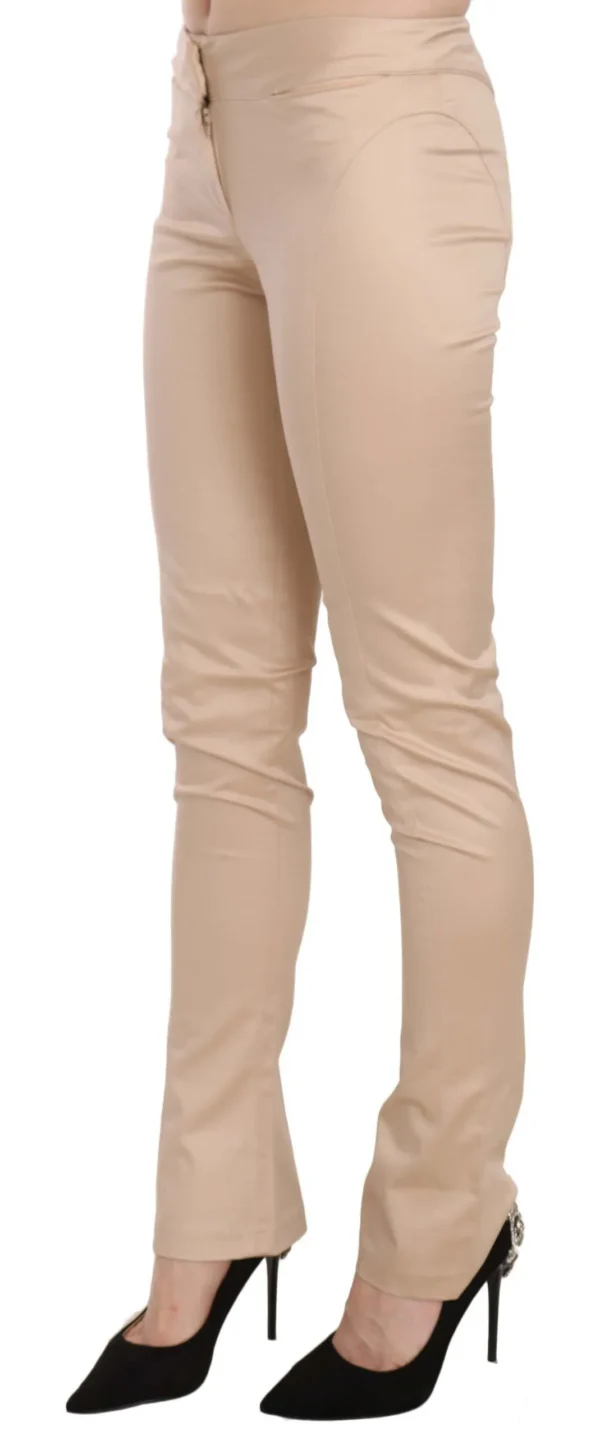 Just Cavalli Women's Elegant Cream Low Waist Skinny Trousers
