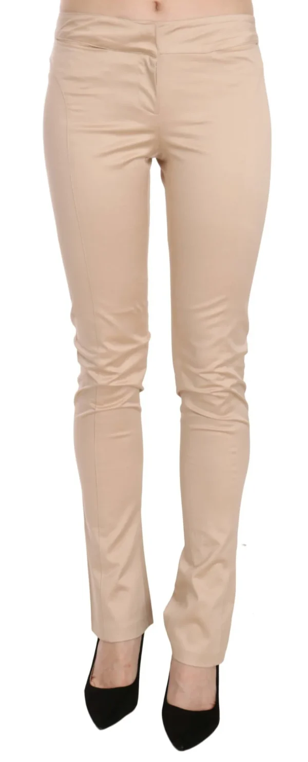 Just Cavalli Women's Elegant Cream Low Waist Skinny Trousers