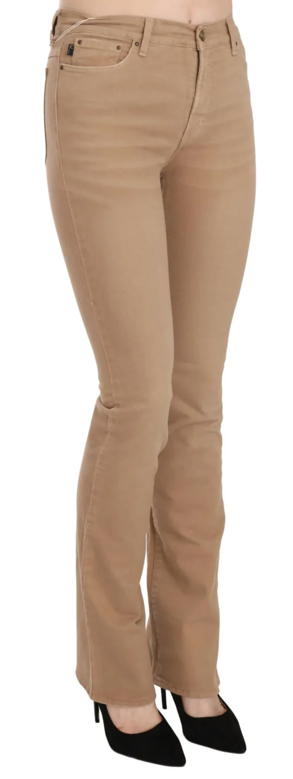 Just Cavalli Women's Chic Brown Mid Waist Skinny Trousers