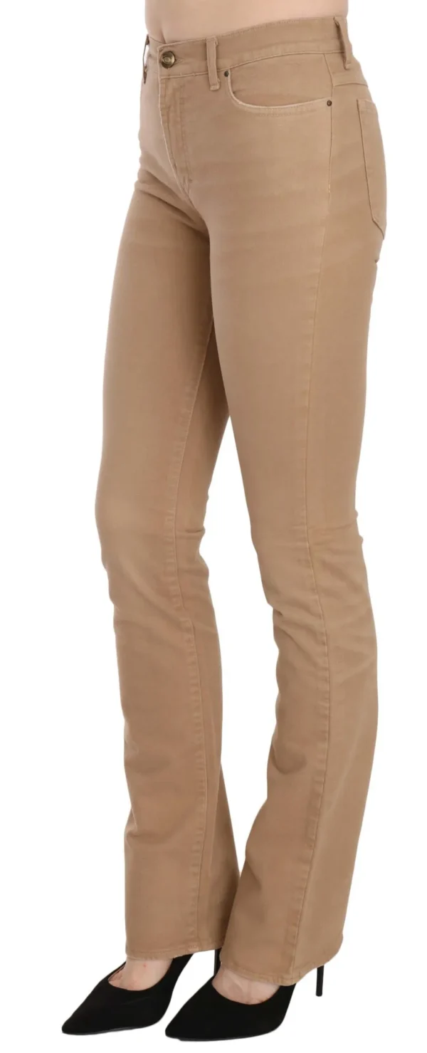 Just Cavalli Women's Chic Brown Mid Waist Skinny Trousers