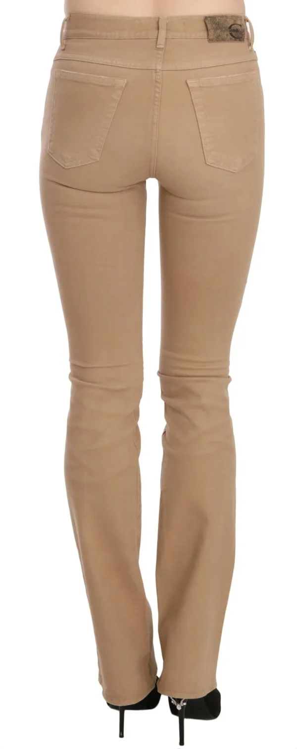 Just Cavalli Women's Chic Brown Mid Waist Skinny Trousers