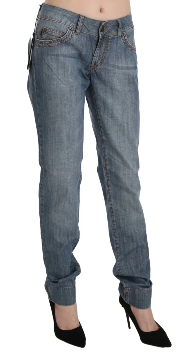 Just Cavalli Women's Chic Blue Washed Slim Fit Denim Jeans