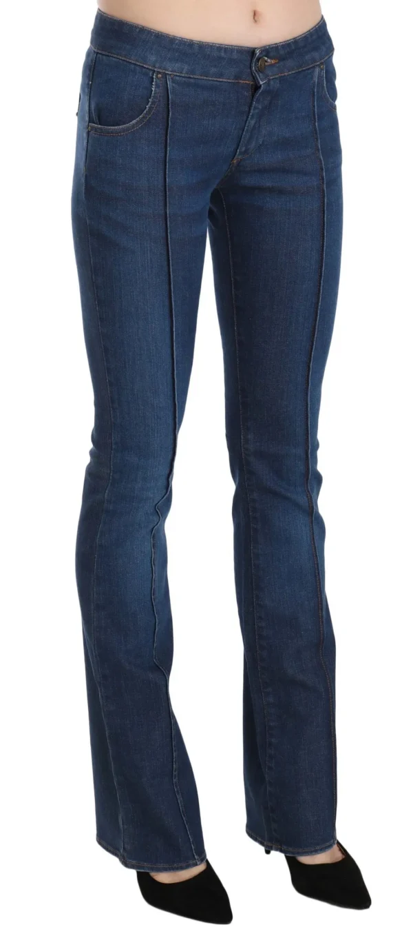 Just Cavalli Women's Chic Blue Washed Boot Cut Denim Pants