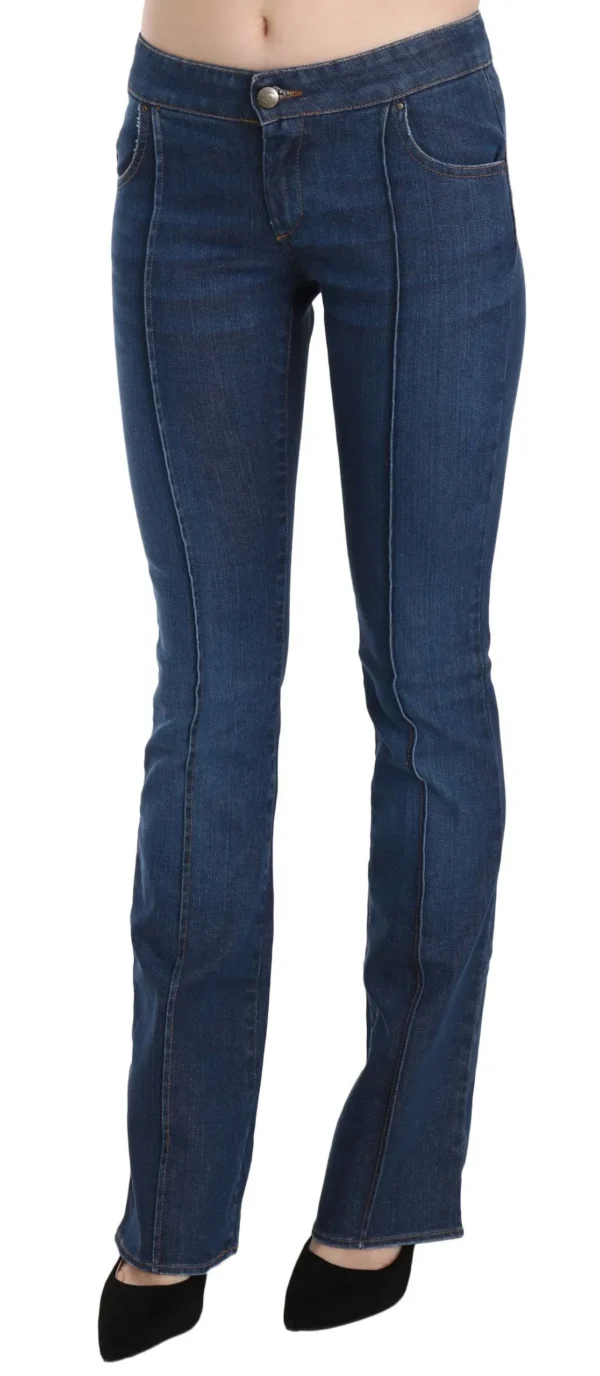 Just Cavalli Women's Chic Blue Washed Boot Cut Denim Pants