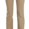 Just Cavalli Women's Beige Mid Waist Straight Leg Pants