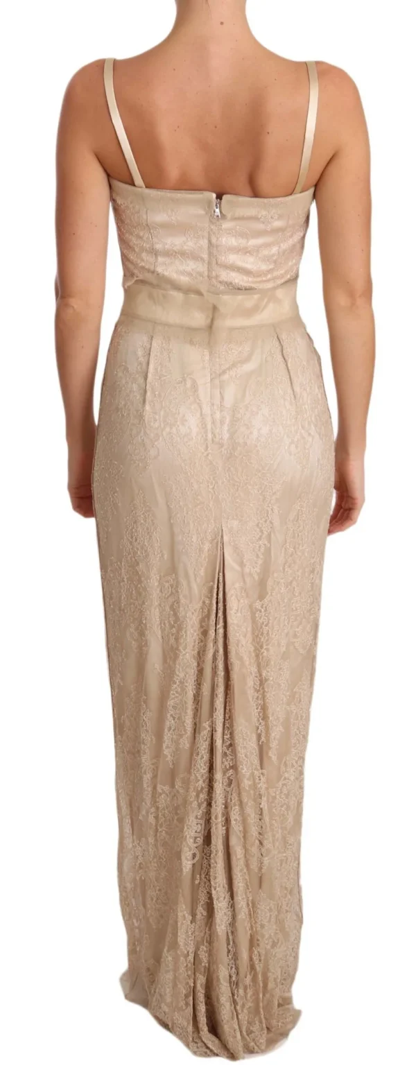 Dolce & Gabbana Women's Elegant Beige Sheath Floor-Length Dress
