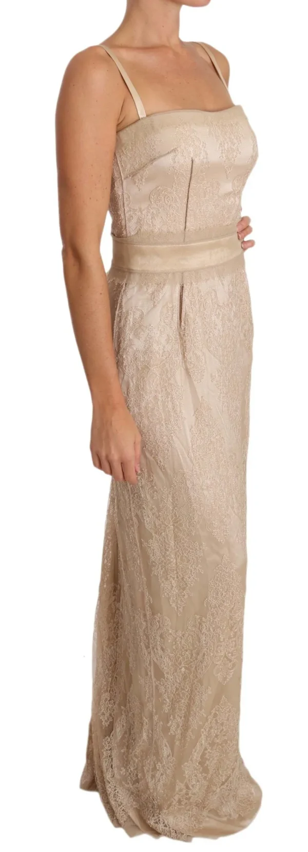 Dolce & Gabbana Women's Elegant Beige Sheath Floor-Length Dress