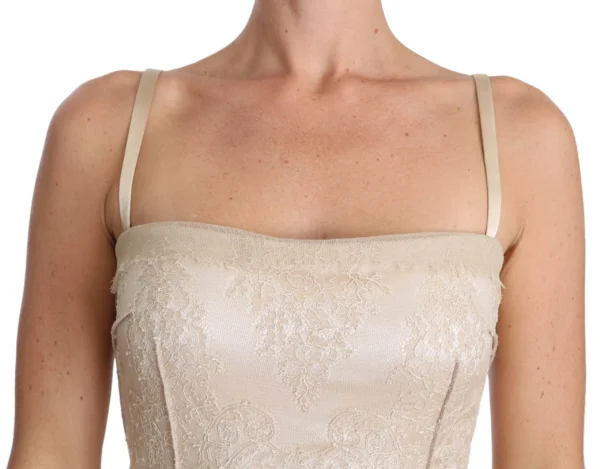 Dolce & Gabbana Women's Elegant Beige Sheath Floor-Length Dress