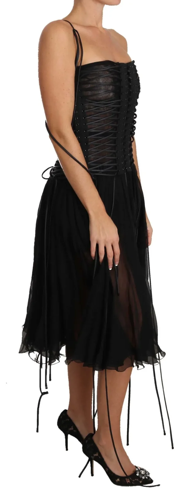 Dolce & Gabbana Women's Elegant Strapless A-line Midi Corset Dress
